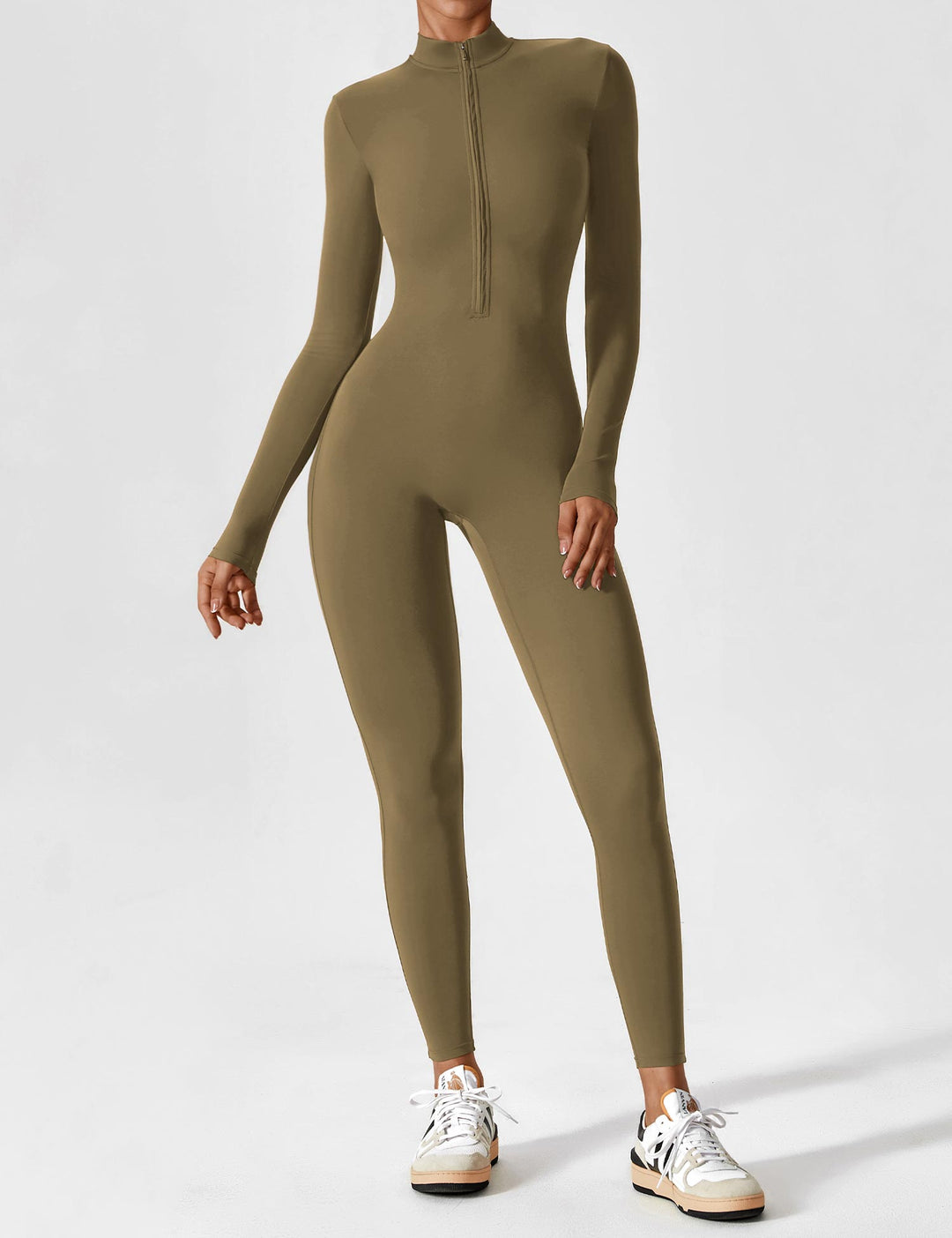 Megan – Sleek Contour Women’s Zipper Jumpsuit