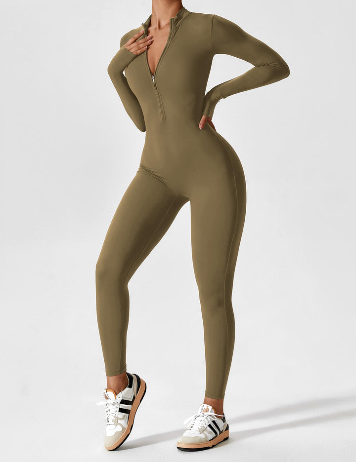 Megan – Sleek Contour Women’s Zipper Jumpsuit