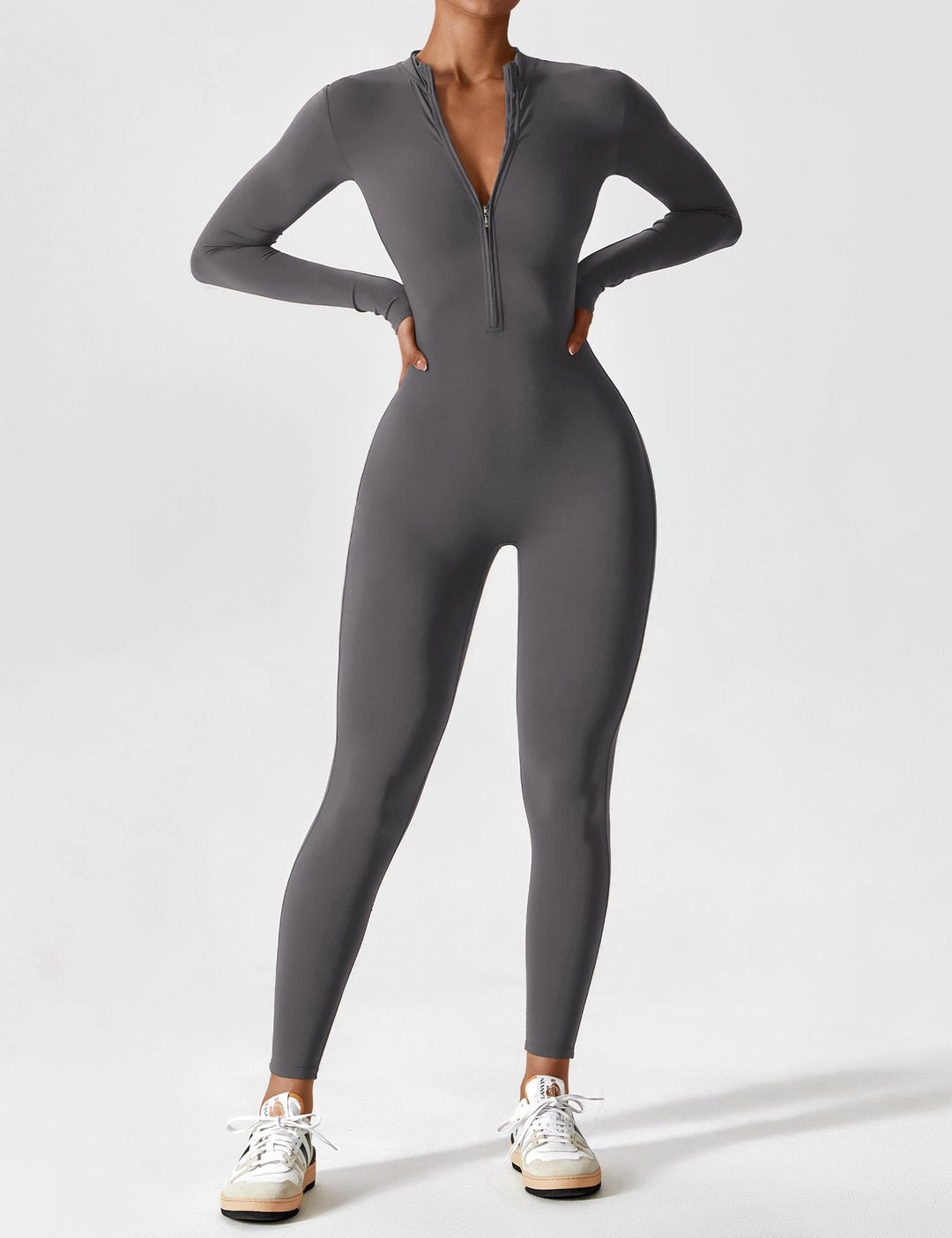 Megan – Sleek Contour Women’s Zipper Jumpsuit