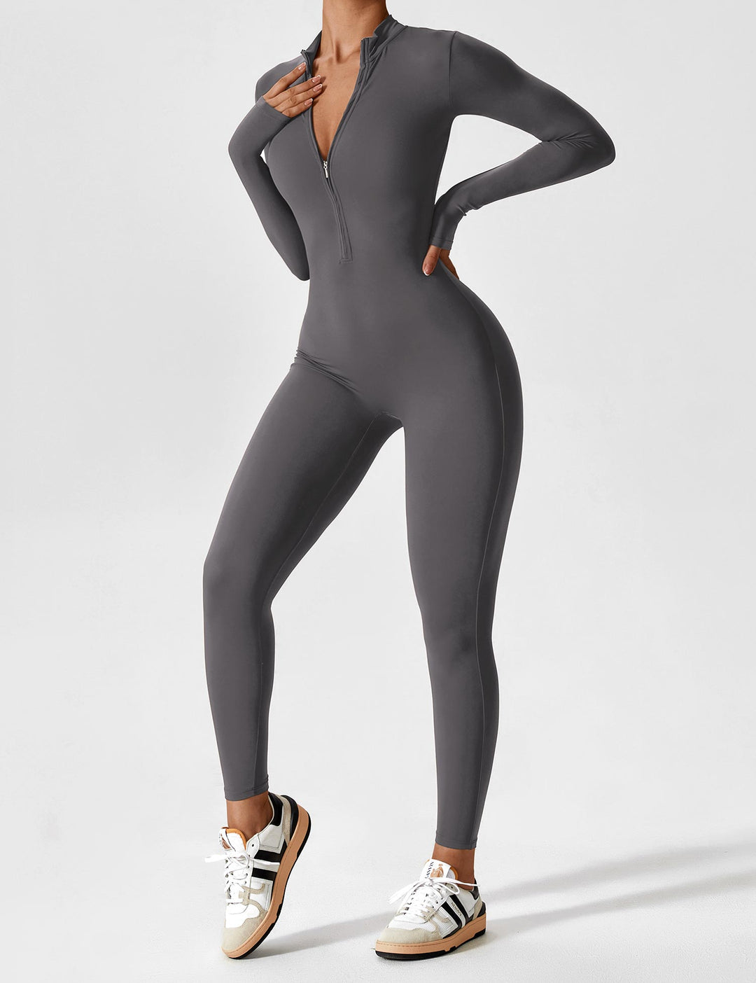 Megan – Sleek Contour Women’s Zipper Jumpsuit