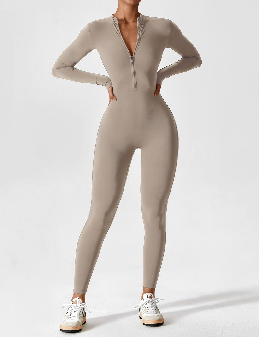Megan – Sleek Contour Women’s Zipper Jumpsuit