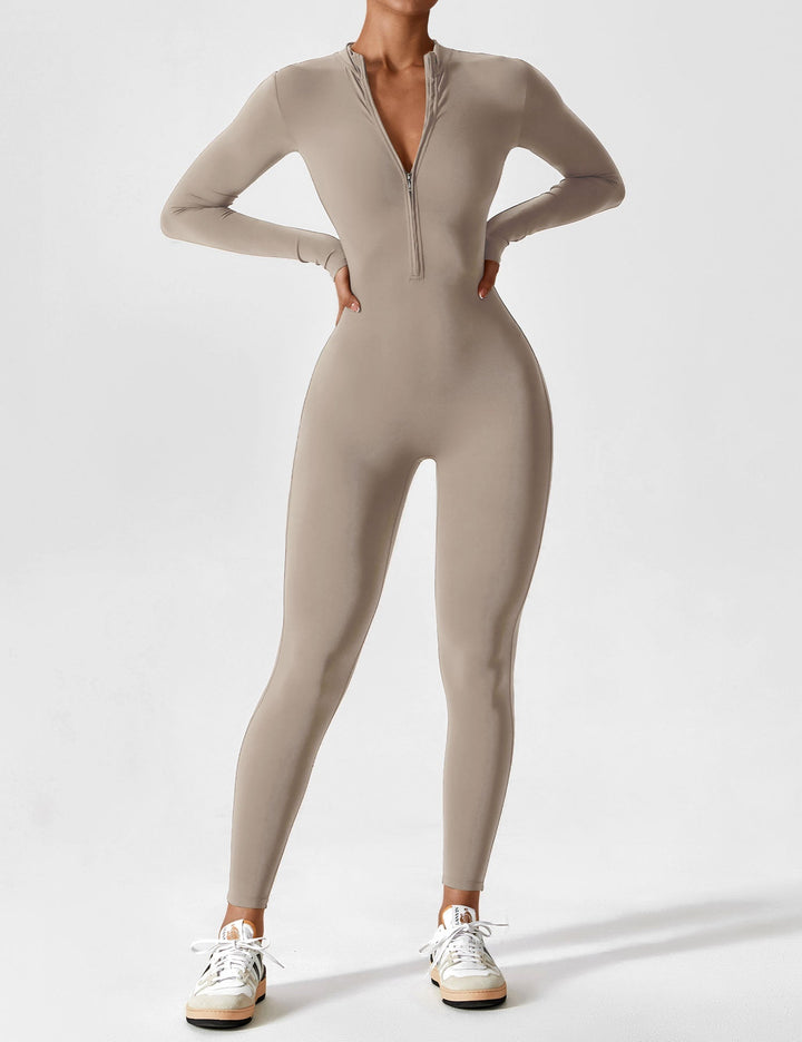 Megan – Sleek Contour Women’s Zipper Jumpsuit