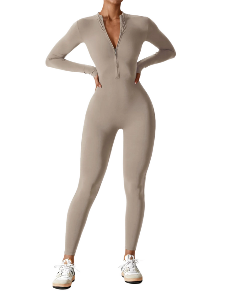 Megan – Sleek Contour Women’s Zipper Jumpsuit