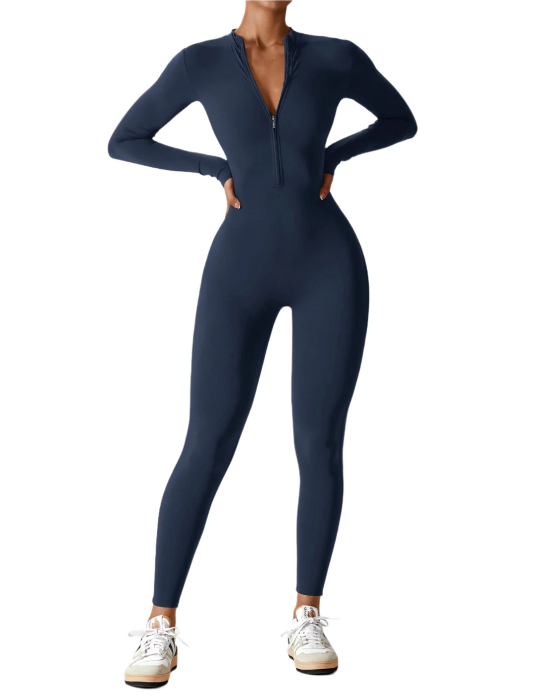 Megan – Sleek Contour Women’s Zipper Jumpsuit