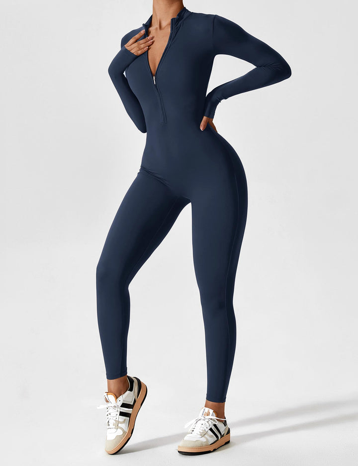 Megan – Sleek Contour Women’s Zipper Jumpsuit