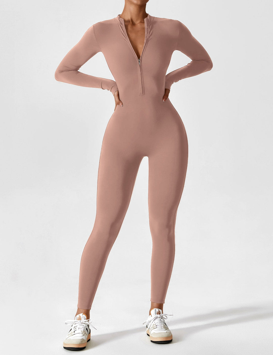 Megan – Sleek Contour Women’s Zipper Jumpsuit