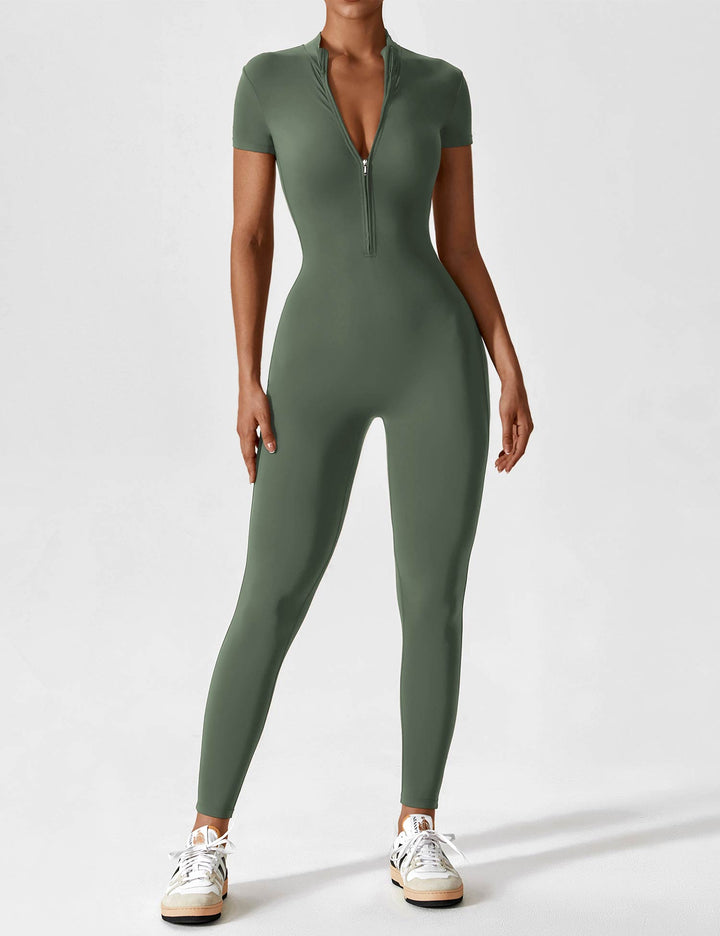 Megan – Sleek Contour Women’s Zipper Jumpsuit