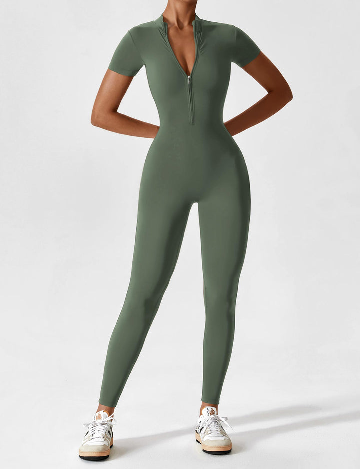 Megan – Sleek Contour Women’s Zipper Jumpsuit