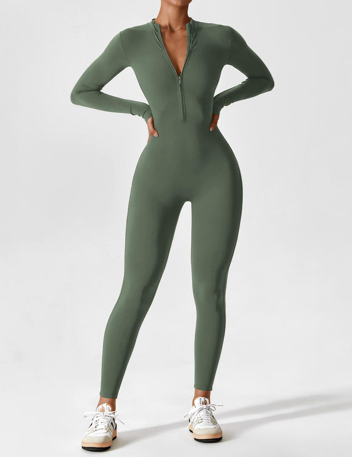 Megan – Sleek Contour Women’s Zipper Jumpsuit