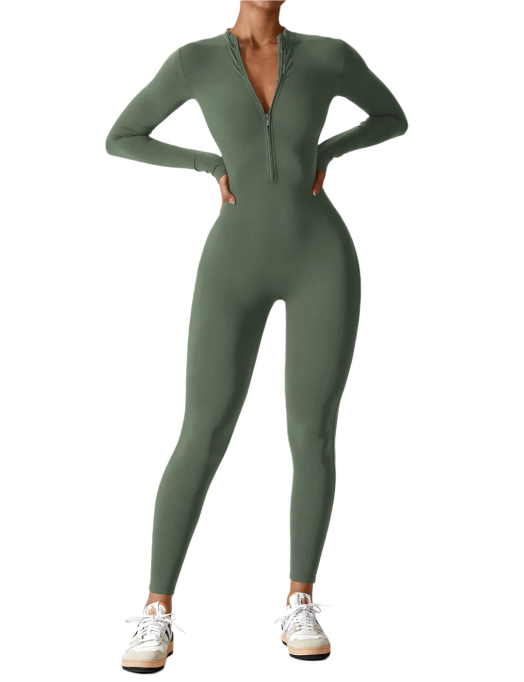 Megan – Sleek Contour Women’s Zipper Jumpsuit