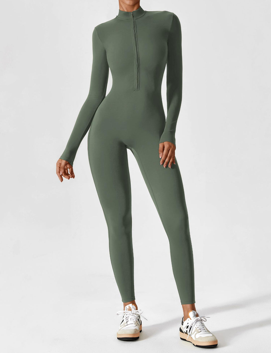 Megan – Sleek Contour Women’s Zipper Jumpsuit