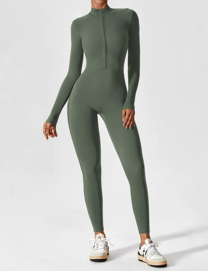 Megan – Sleek Contour Women’s Zipper Jumpsuit