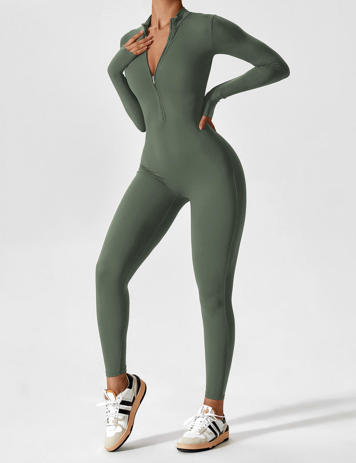 Megan – Sleek Contour Women’s Zipper Jumpsuit