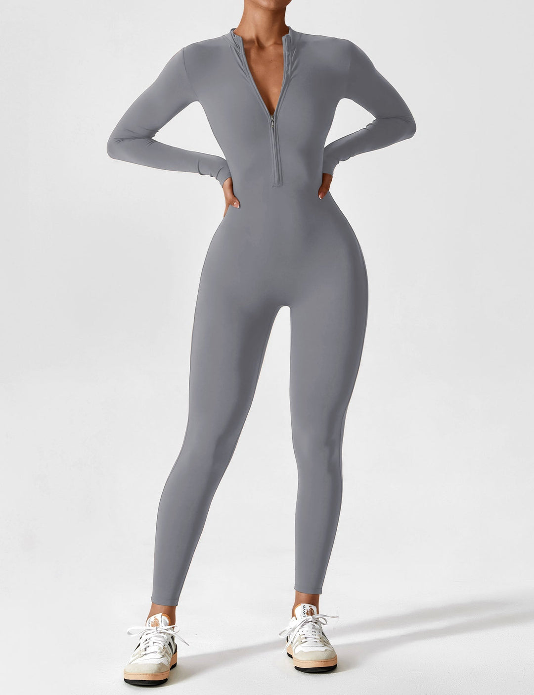 Megan – Sleek Contour Women’s Zipper Jumpsuit