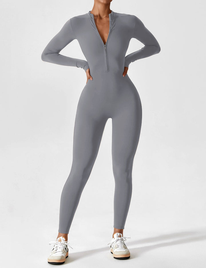 Megan – Sleek Contour Women’s Zipper Jumpsuit