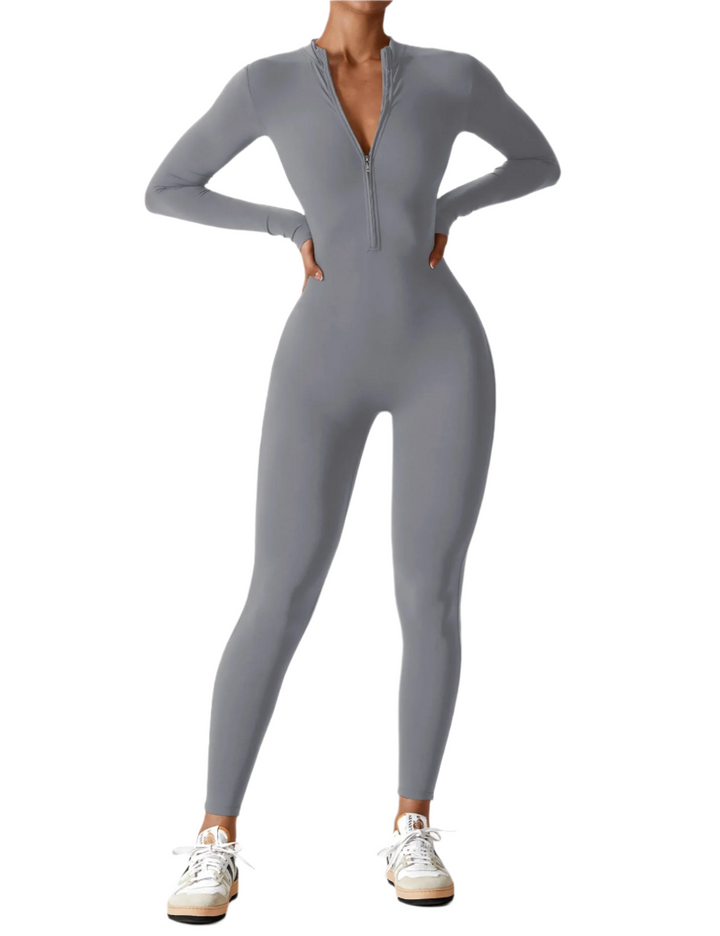 Megan – Sleek Contour Women’s Zipper Jumpsuit