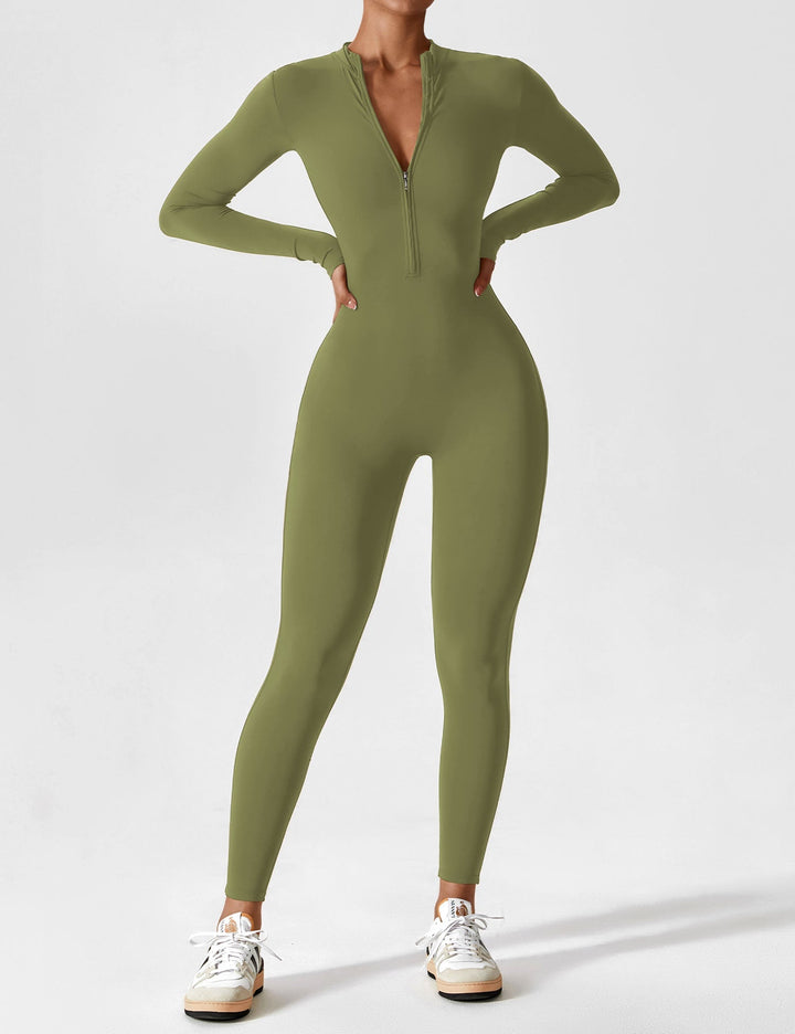 Megan – Sleek Contour Women’s Zipper Jumpsuit