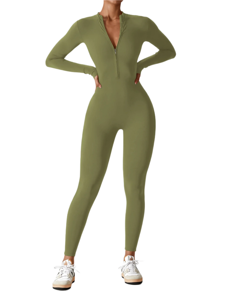 Megan – Sleek Contour Women’s Zipper Jumpsuit