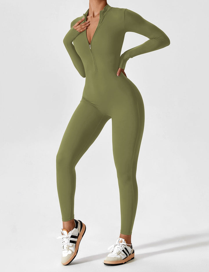 Megan – Sleek Contour Women’s Zipper Jumpsuit