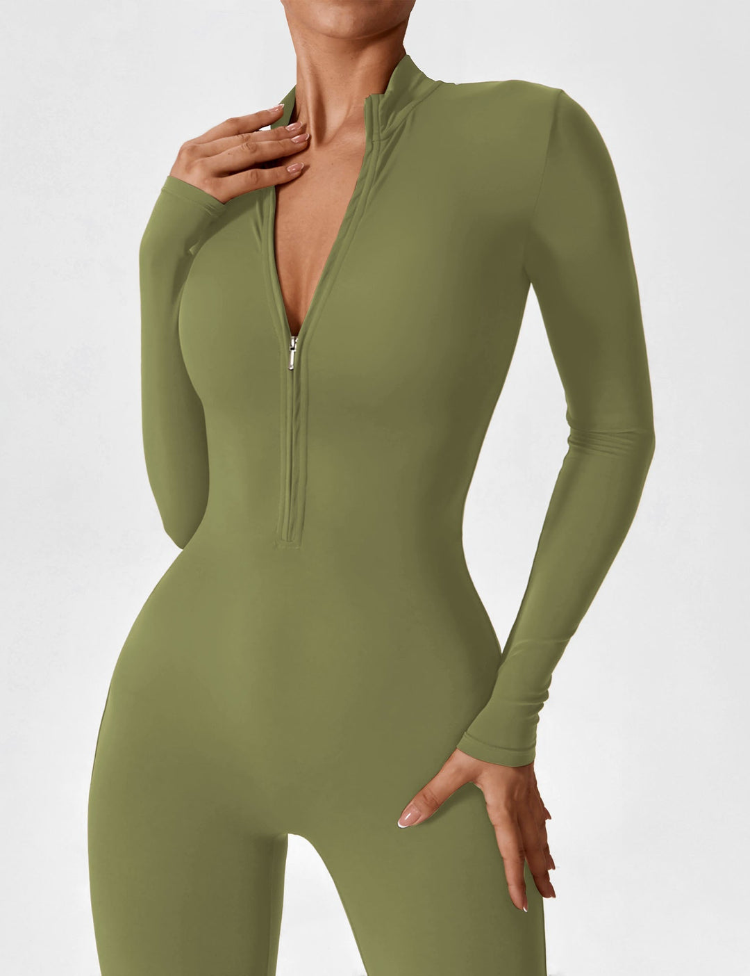 Megan – Sleek Contour Women’s Zipper Jumpsuit