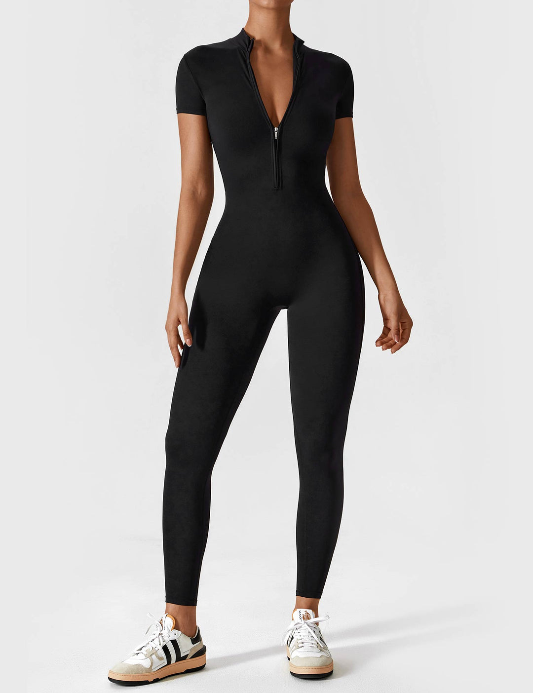 Megan – Sleek Contour Women’s Zipper Jumpsuit