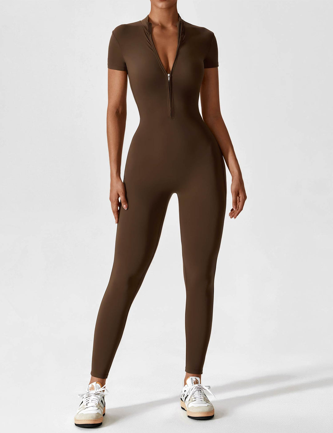 Megan – Sleek Contour Women’s Zipper Jumpsuit