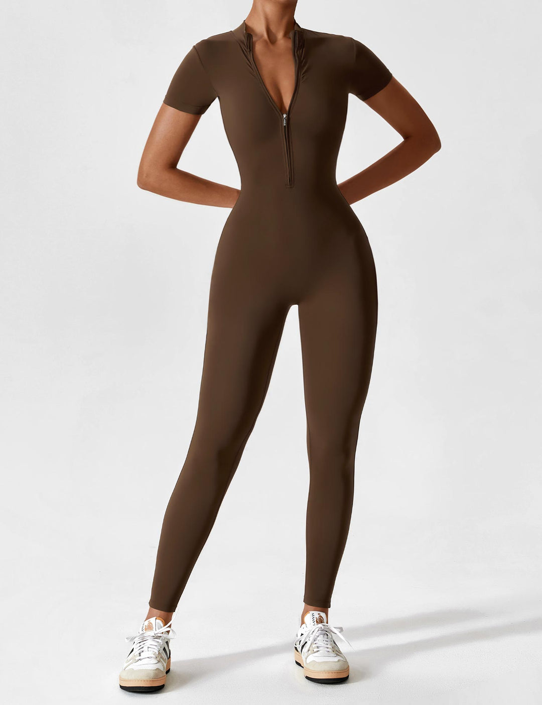 Megan – Sleek Contour Women’s Zipper Jumpsuit