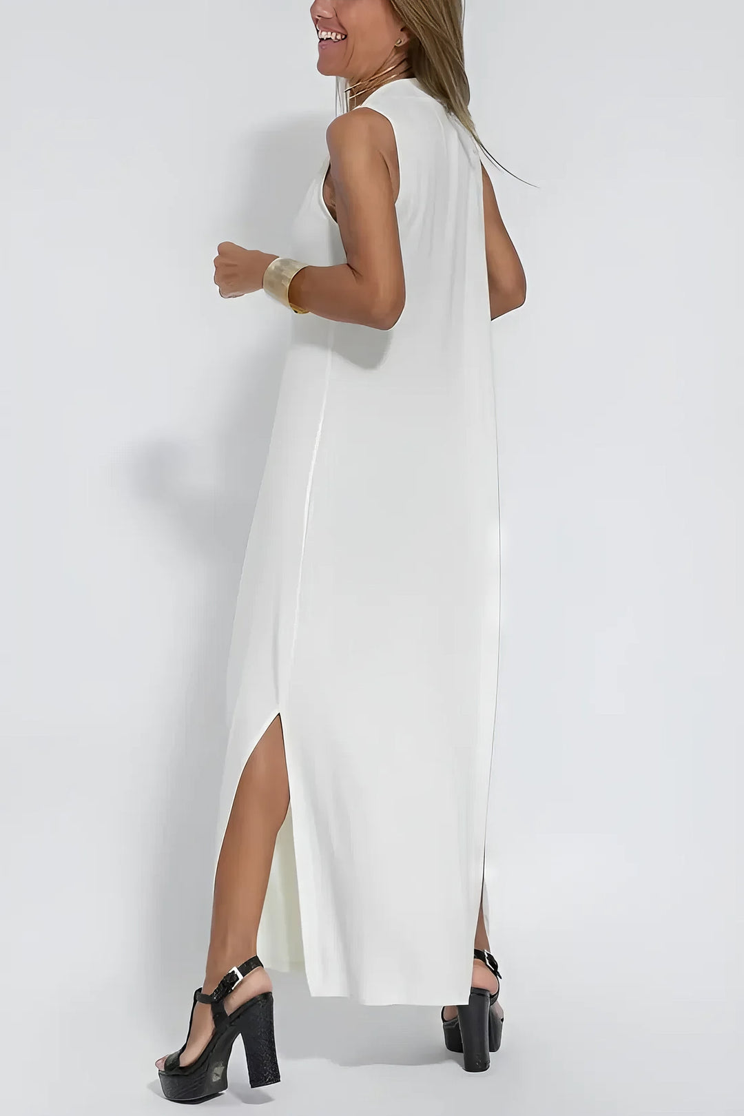 Clara – Elegant Long Dress with Matching Cardigan for Women