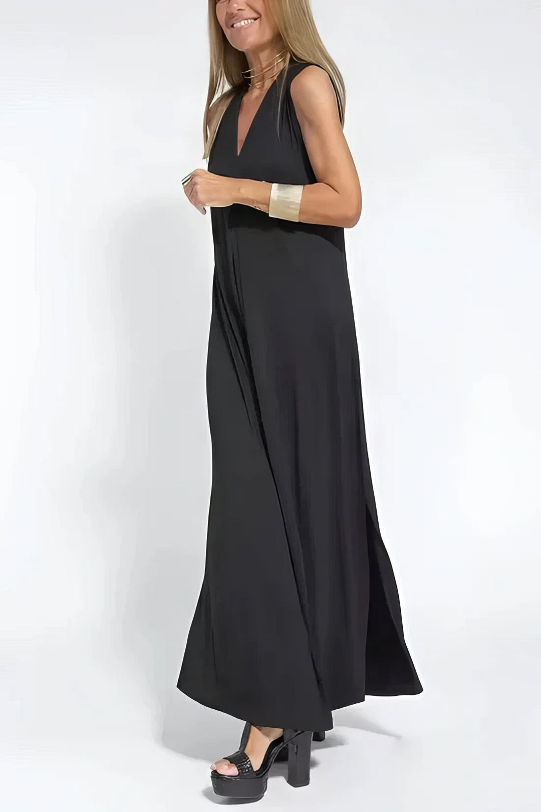 Clara – Elegant Long Dress with Matching Cardigan for Women