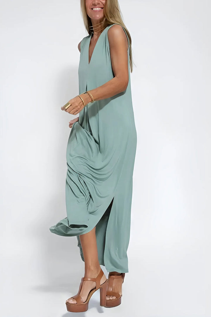 Clara – Elegant Long Dress with Matching Cardigan for Women
