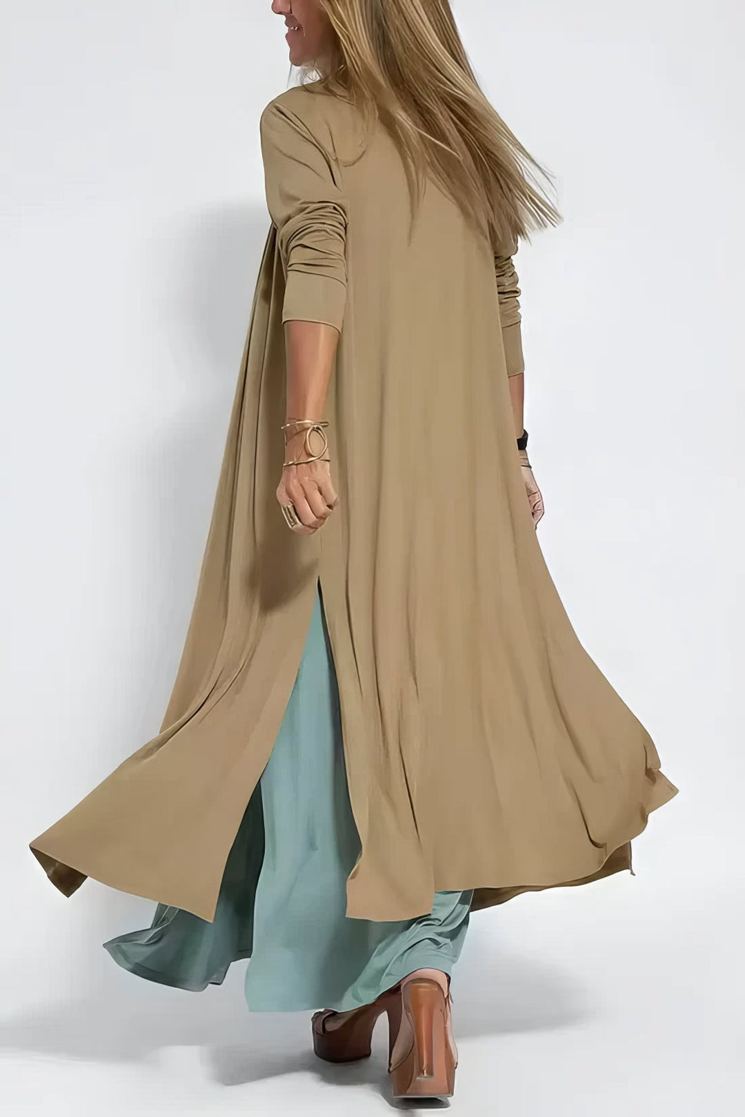 Clara – Elegant Long Dress with Matching Cardigan for Women