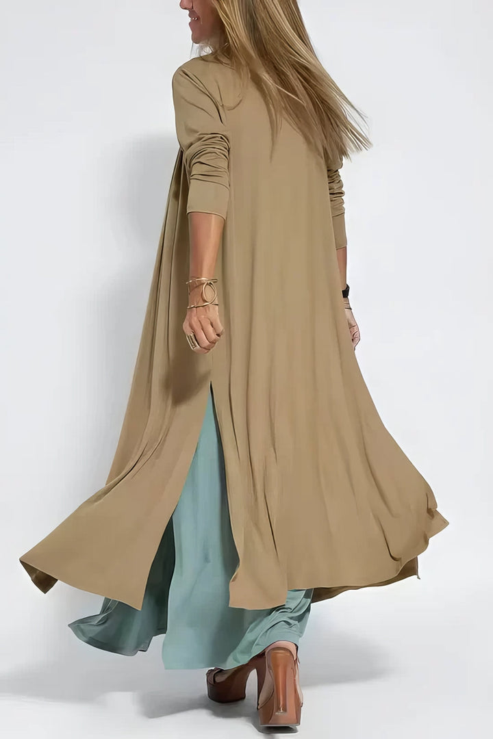 Clara – Elegant Long Dress with Matching Cardigan for Women